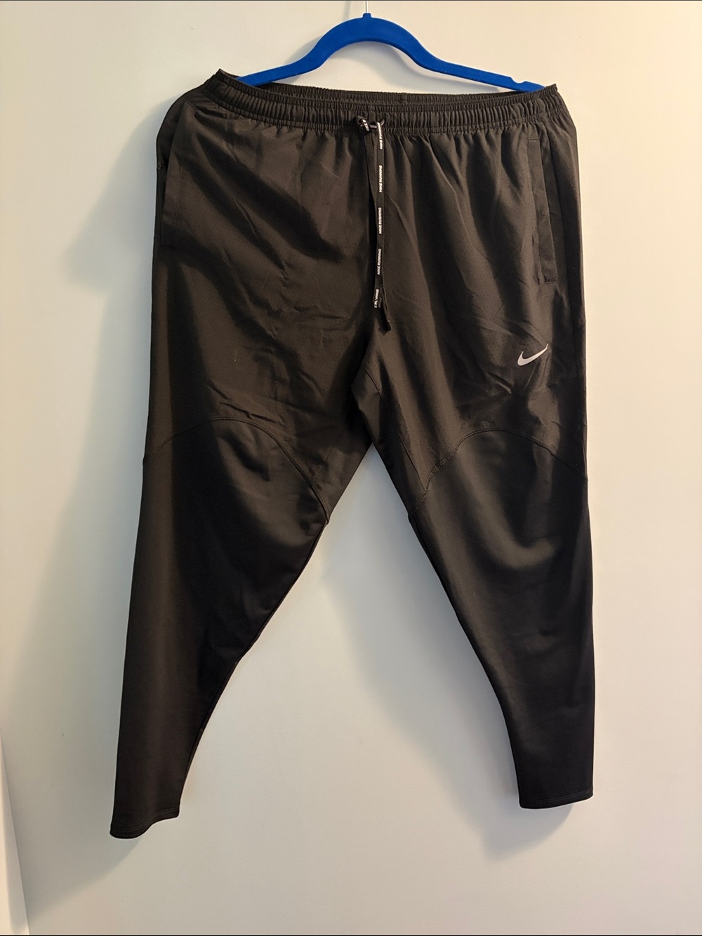 Nike Men's Black Running Pants with Drawstring